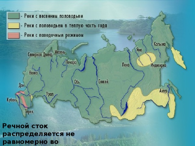  Речной сток распределяется не равномерно во времени.  