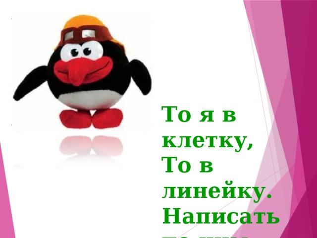 То я в клетку,   То в линейку.   Написать по ним   Сумей-ка!   Можешь и нарисовать…   Что такое я?     