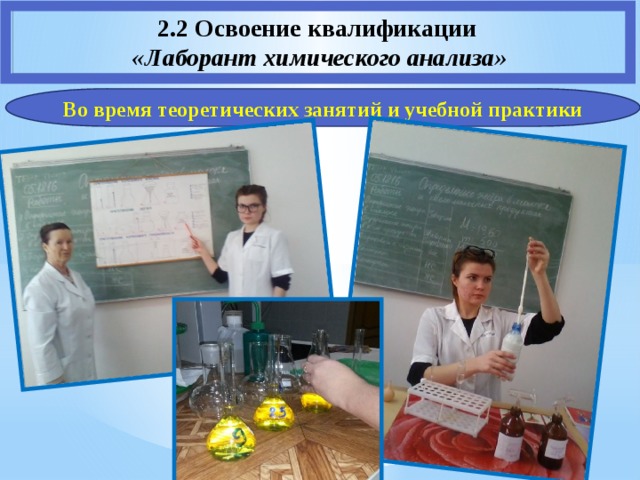 2.2 Освоение квалификации  «Лаборант химического анализа» Во время теоретических занятий и учебной практики 