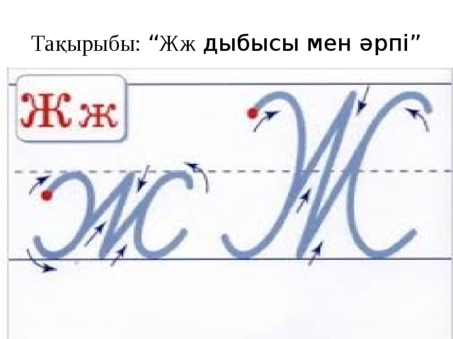 Тақырыбы: “ Жж дыбысы мен әрпі” 