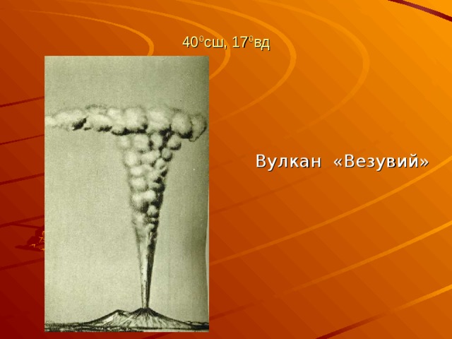 40 0 сш, 17 0 вд  Вулкан «Везувий» 