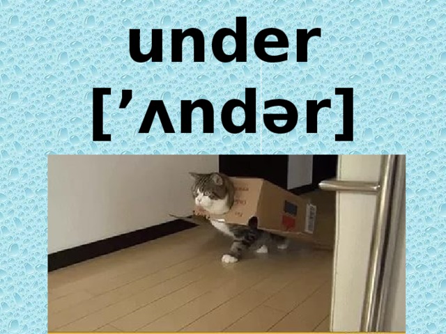 under [’ʌndər] под   