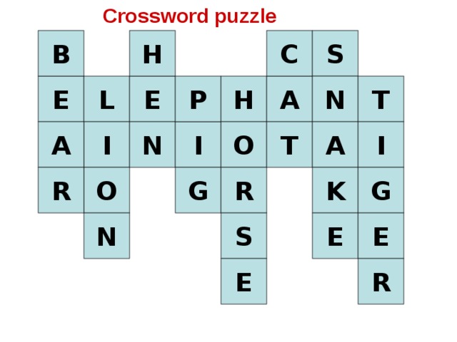 Crossword puzzle S C H B P T N A L H E E I A O A I I N T G K R O R G E S E N E R 