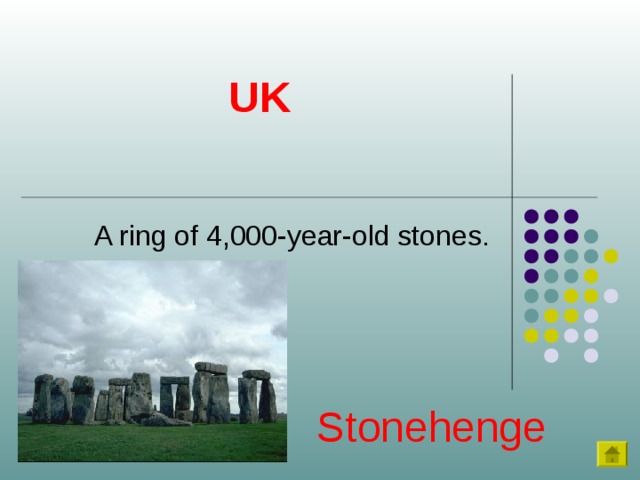 UK A ring of 4,000-year-old stones. Stonehenge 