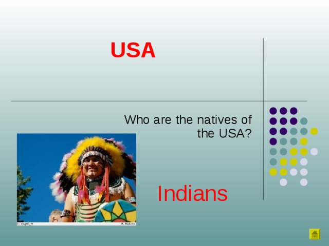 USA Who are the natives of the USA? Indians 