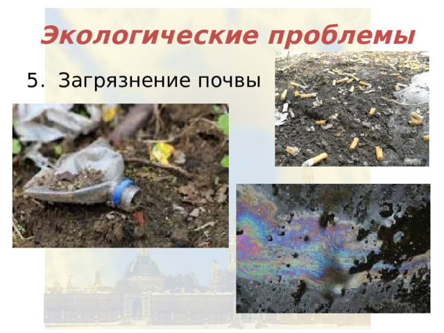 Экологические проблемы 5. Загрязнение почвы 
