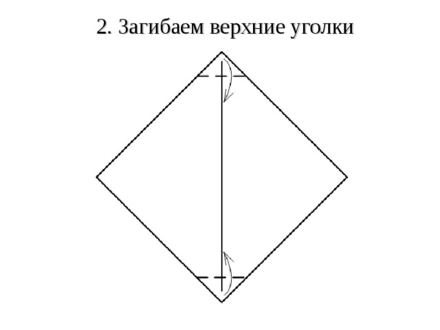 2. Загибаем верхние уголки 
