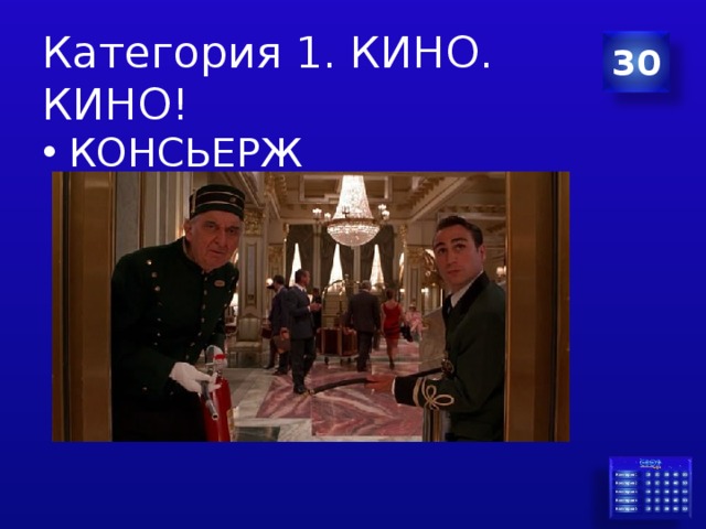Категория 1. КИНО. КИНО! 30 КОНСЬЕРЖ 