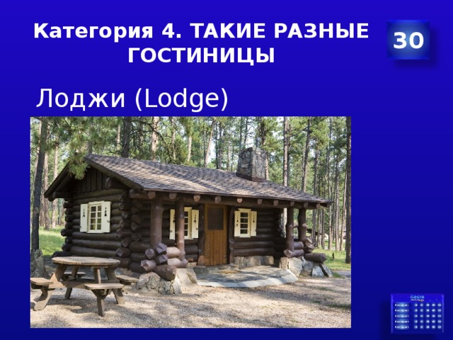 Категория 4. ТАКИЕ РАЗНЫЕ ГОСТИНИЦЫ 30  Лоджи (Lodge) 
