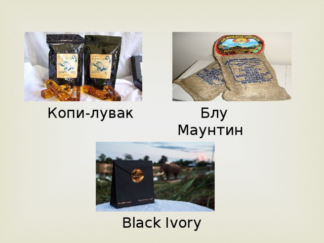  Копи-лувак  Блу Маунтин  Black Ivory 