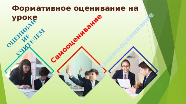 Оценивание учителем Самооценивание Взаимооценивание Формативное оценивание на уроке 