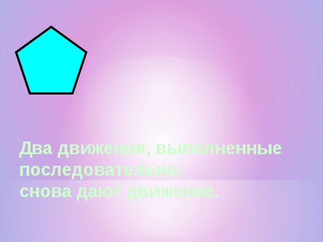 Два движения, выполненные последовательно,  снова дают движение. 