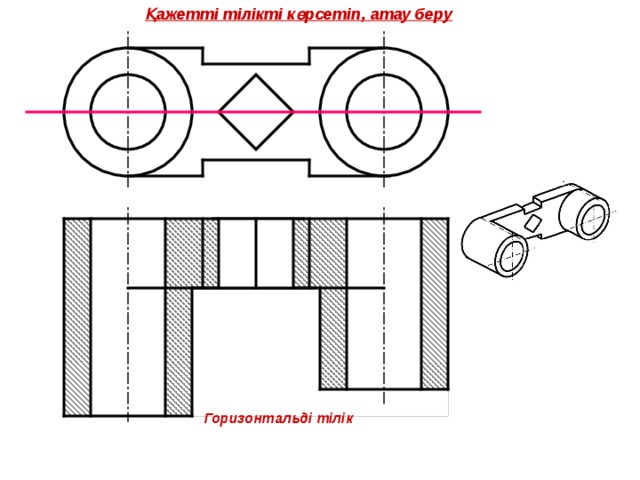 Қажетті тілікті көрсетіп, атау беру Горизонтальд і тілік 