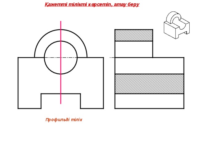 Қажетті тілікті көрсетіп, атау беру Профильді тілік 