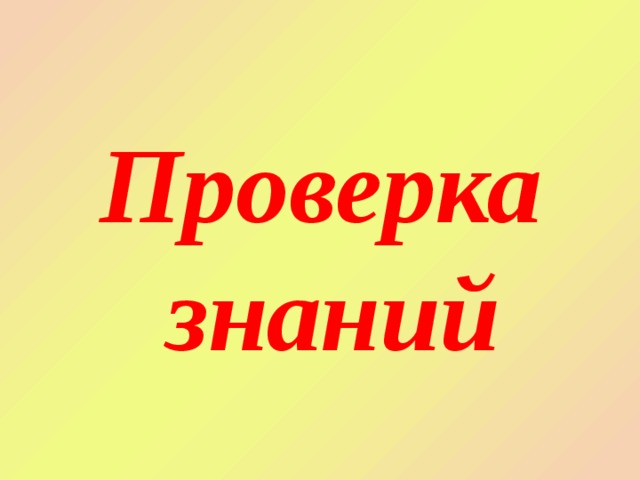 Проверка знаний 