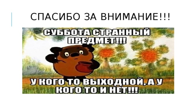           СПАСИБО ЗА ВНИМАНИЕ!!! 