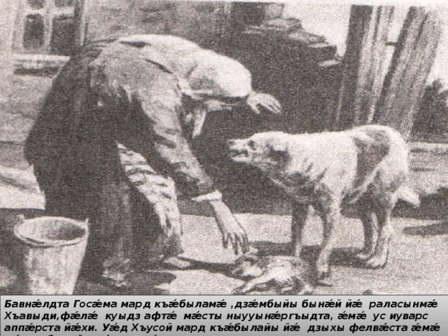 Бавнǽлдта Госǽма мард къǽбыламǽ ,дзǽмбыйы бынǽй йǽ раласынмǽ Хъавыди,фǽлǽ куыдз афтǽ мǽсты ныууынǽргъыдта, ǽмǽ ус иуварс аппǽрста йǽхи. Уǽд Хъусой мард къǽбылайы йǽ дзыхы фелвǽста ǽмǽ кǽрты быруйы сǽрты агǽпп кодта. 
