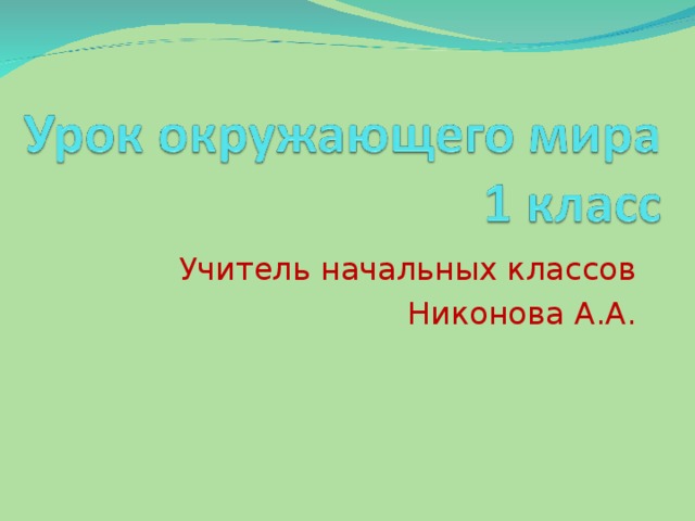 Учитель начальных классов Никонова А.А. 