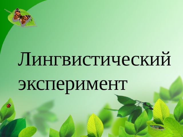  Лингвистический эксперимент 