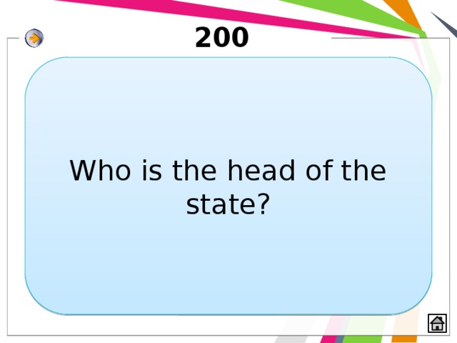 200 Who is the head of the state? 