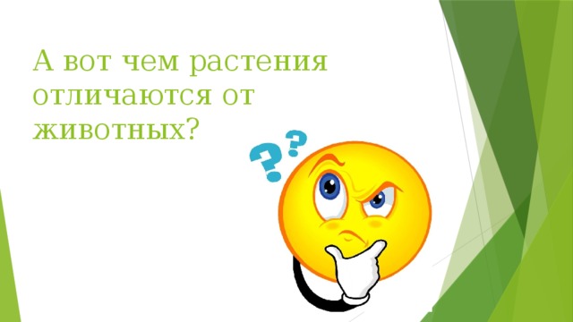 А вот чем растения отличаются от животных? 