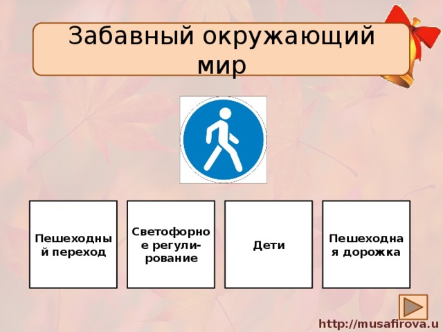 Забавный окружающий мир Светофорное регули-рование Пешеходный переход Дети Пешеходная дорожка 