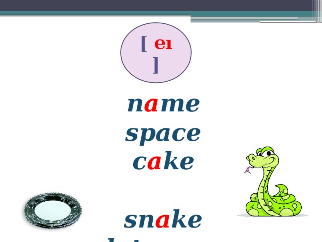 [ eı ] n a me space c a ke  sn a ke pl a te 
