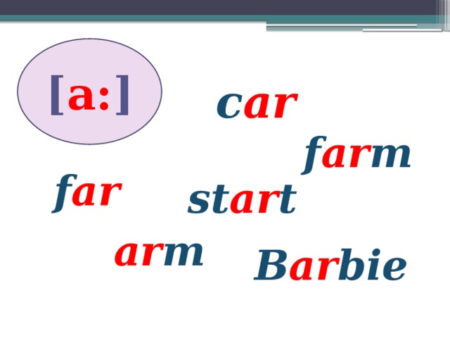 [ a: ] c ar f ar m f ar st ar t ar m B ar bie 