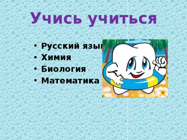 Учись учиться Русский язык Химия Биология Математика 