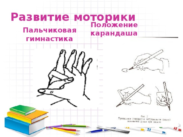 Развитие моторики Пальчиковая гимнастика Положение карандаша 