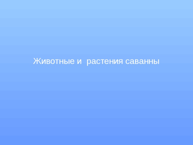 Животные и растения саванны 