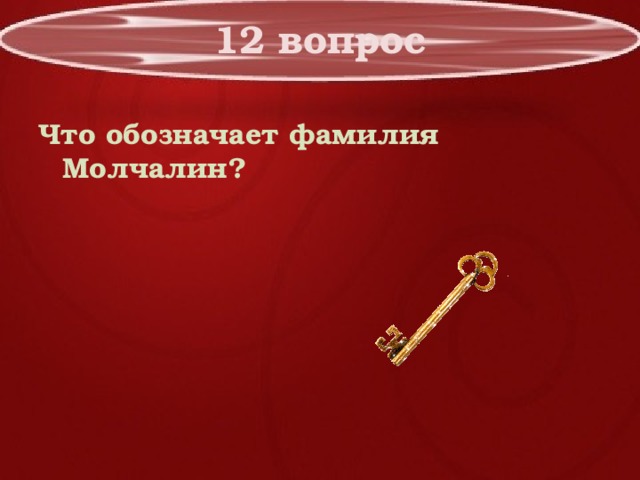 12 вопрос Что обозначает фамилия Молчалин? 