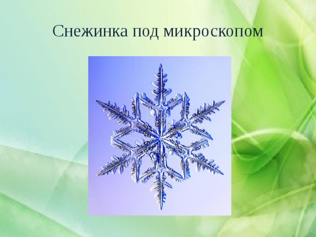 Снежинка под микроскопом 