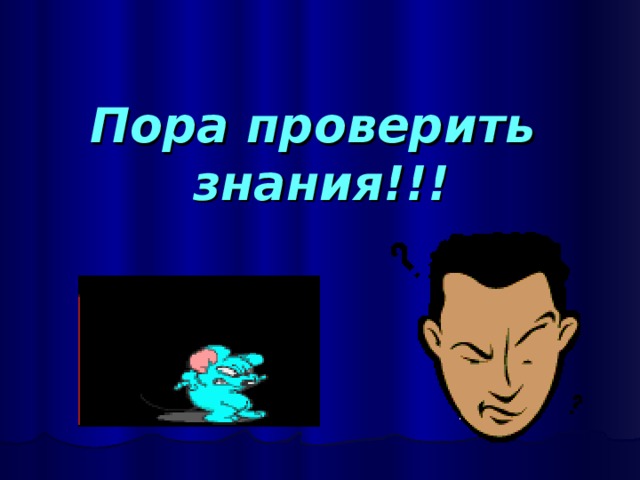 Пора проверить  знания!!! 
