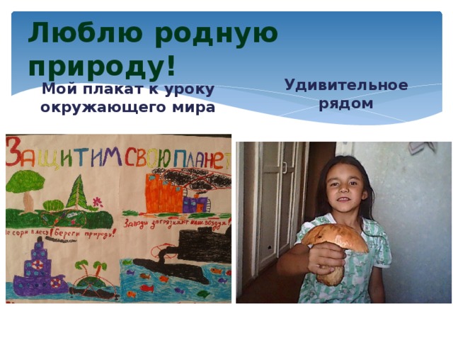 Люблю родную природу! Удивительное рядом Мой плакат к уроку окружающего мира 