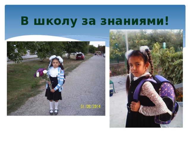 В школу за знаниями! 