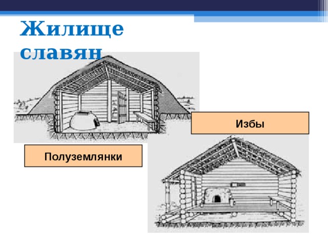 Жилище славян Избы Полуземлянки 