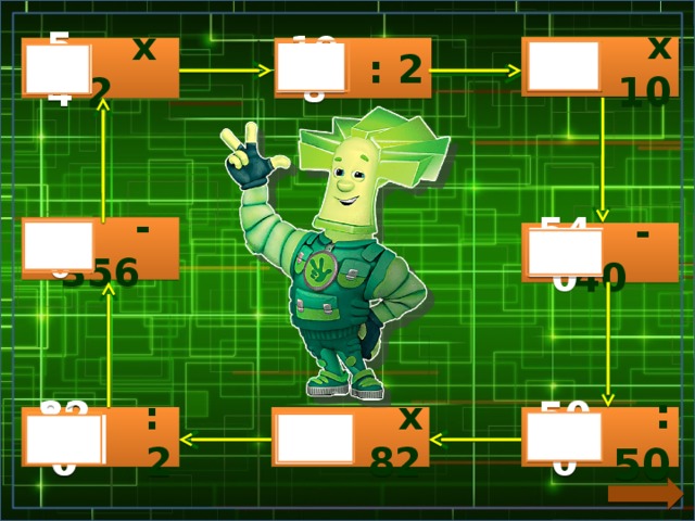  х 10  : 2  х 2    54 54  108    -  356   410  - 40  540   х 82  :  2  : 50 190  500  10 820 10     