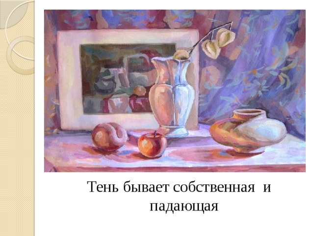 Тень бывает собственная и падающая 