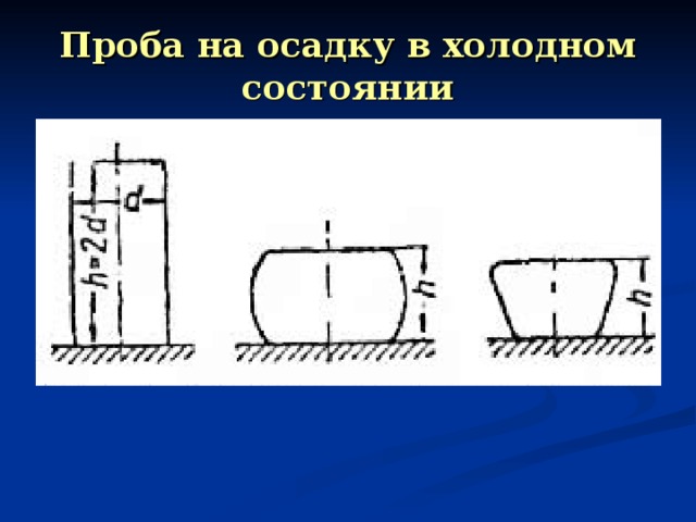 Проба на осадку в холодном состоянии 