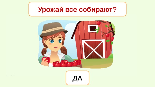 Урожай все собирают? ДА 