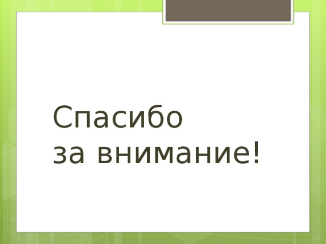 Спасибо  за внимание!