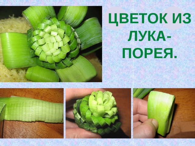 Цветок из лука- порея. 