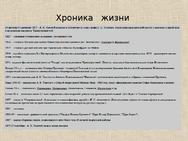 Хроника жизни 