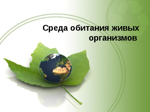 Среда обитания живых организмов 