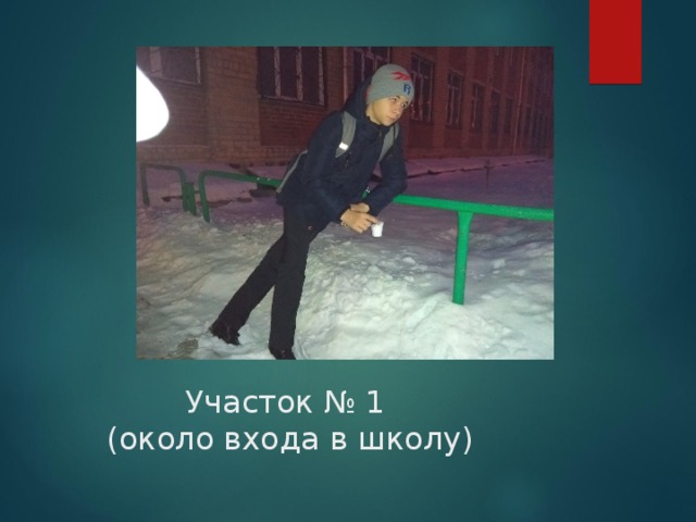 Участок № 1  (около входа в школу)   
