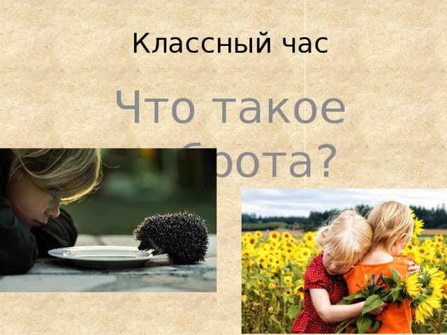 Классный час Что такое доброта? 