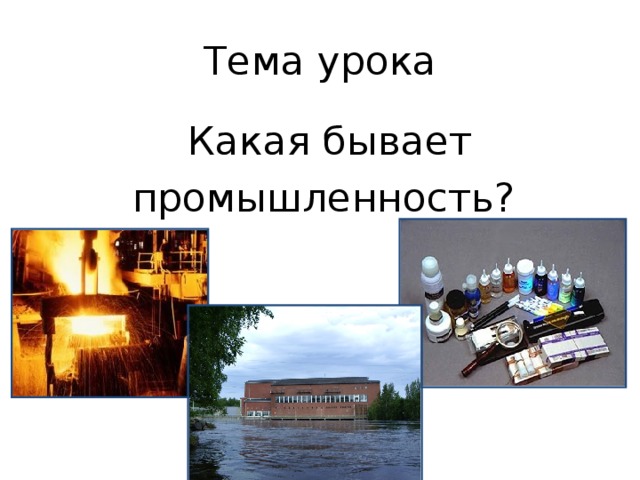Тема урока Какая бывает промышленность? 