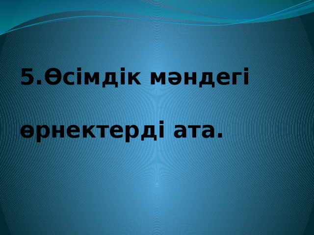 5.Өсімдік мәндегі  өрнектерді ата. 