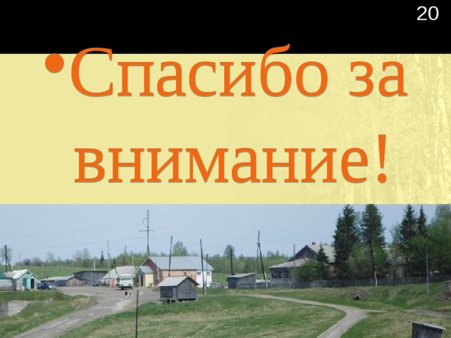  20 Спасибо за внимание! 